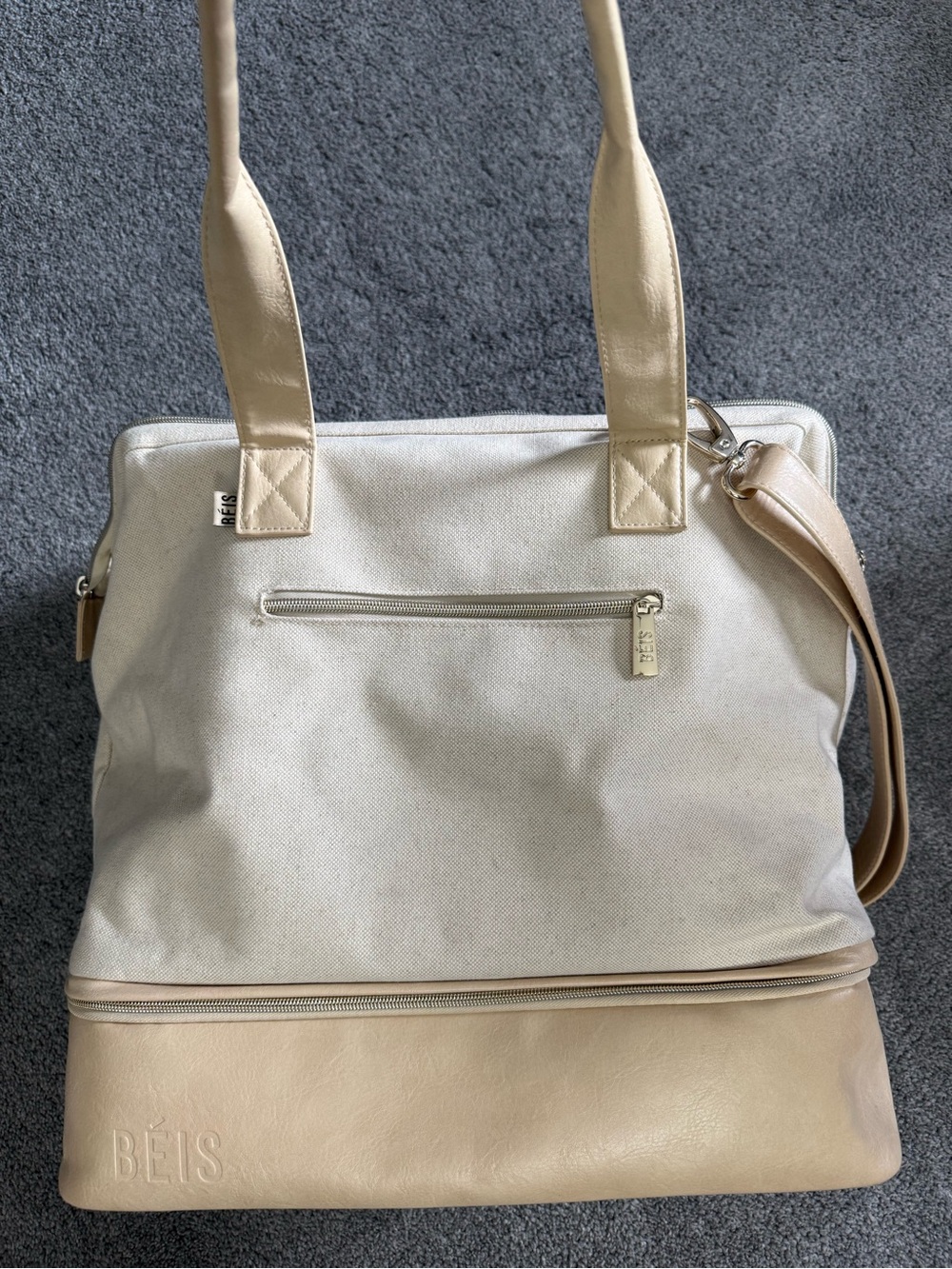 BEIS “The Weekender” in beige. NWOT